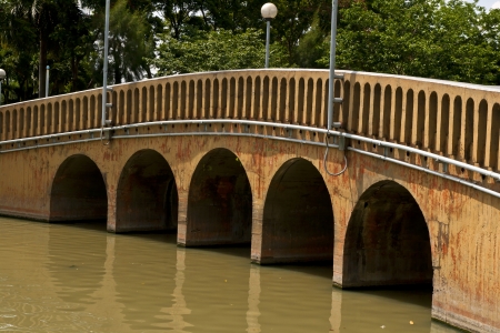 Old concrete bridge in the park の写真素材
