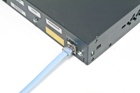 A  cable with connectors pc to console switch for manageの写真素材