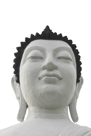 White buddha head isolated on white background の写真素材