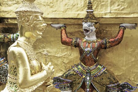 Golden giant look red monkey, focus front subjectの写真素材