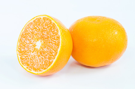 orange w clipping path on whitebackgroundの写真素材