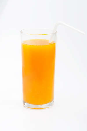 Orange Juice on white background  の写真素材