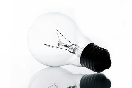  light bulb in white background .の写真素材