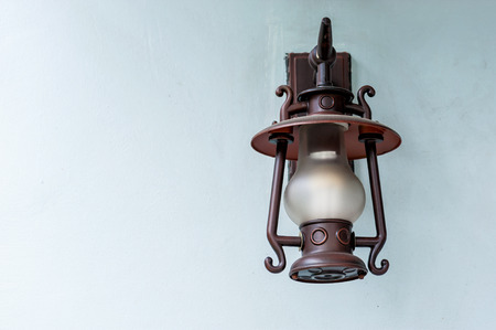 White Lamp on vintage wallの写真素材