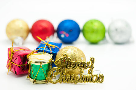 Christmas Balls on white background  の写真素材
