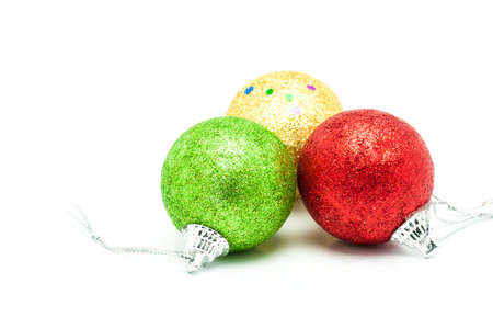 Christmas Balls on white background  の写真素材