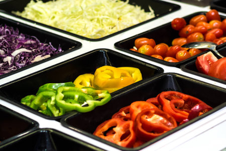 Salad  in a buffet line .の写真素材