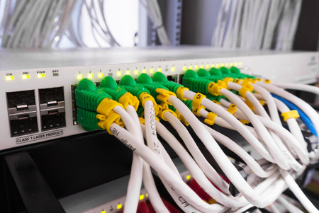 Cable lan in computer server room .の写真素材