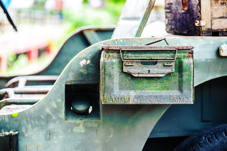 metal military ammunition box .の写真素材