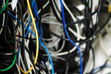 Network hub cable lan Close up .の写真素材