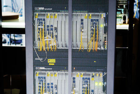fiber optic with servers in a technology data center .の写真素材