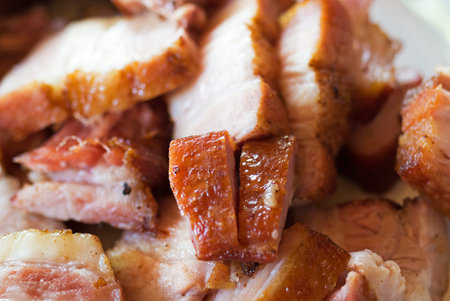 An Pork Roast in soft light .