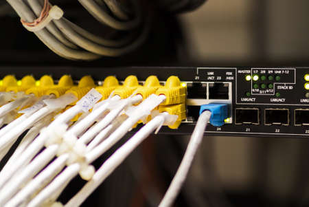 Network hub cable lan Close up .の写真素材