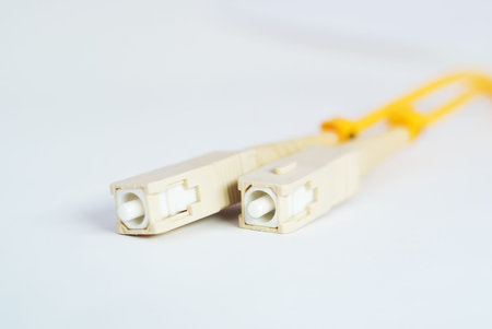 fiber optic with servers in a technology data center .