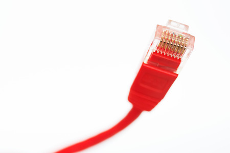 Network Cable RJ45 Head on white background .の写真素材