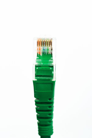 Network Cable RJ45 Head on white background .