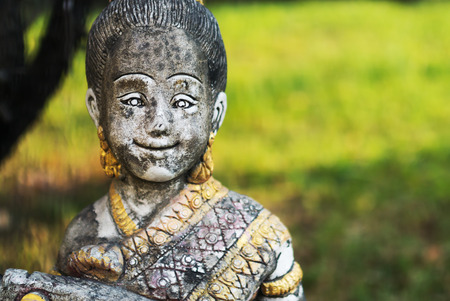 Thai girl in suite thai style smiling cute .の写真素材