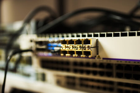 Network hub cable lan Close up .の写真素材