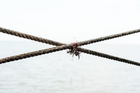 An old rope cross clear place .の写真素材