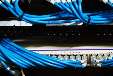 Network hub cable lan Close up .の写真素材