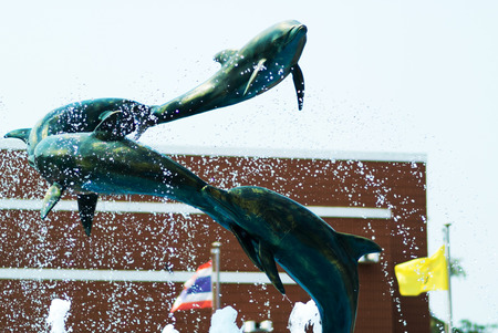 An Close up Dolphins sculpture .の写真素材
