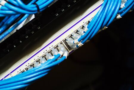 Network hub cable lan Close up .の写真素材
