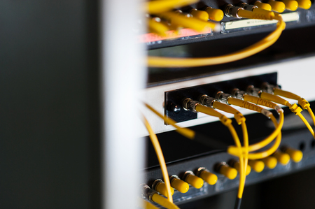 fiber optic with servers in a technology data center .の写真素材