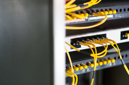 fiber optic with servers in a technology data center .の写真素材