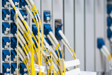fiber optic with servers in a technology data center .の写真素材