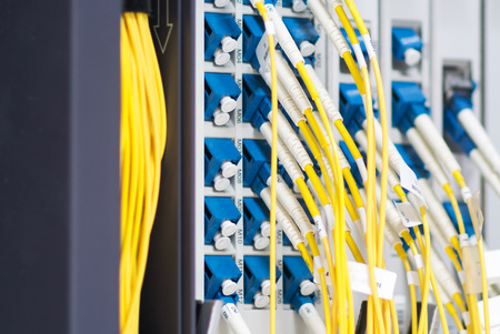 fiber optic with servers in a technology data center .の写真素材