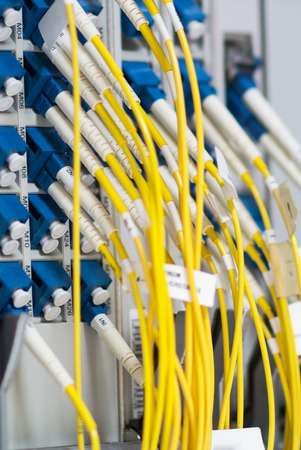 fiber optic with servers in a technology data center .の写真素材