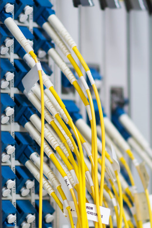 fiber optic with servers in a technology data center .の写真素材