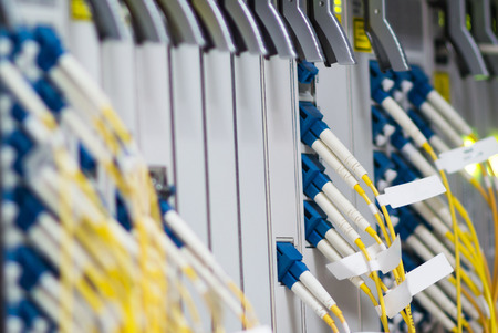 fiber optic with servers in a technology data center .の写真素材