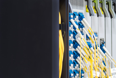 fiber optic with servers in a technology data center .の写真素材