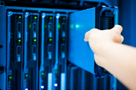 People fix server network in data room .の写真素材