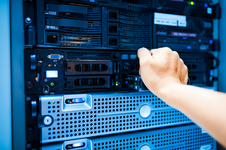 People fix server network in data room .の写真素材
