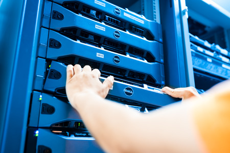 People fix server network in data room .の写真素材