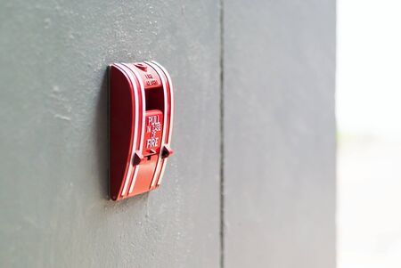 An  Fire Alarm near door fire .の写真素材
