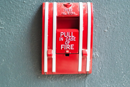 An  Fire Alarm near door fire .の写真素材
