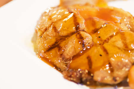 An steak dinner delicious in soft light .の写真素材