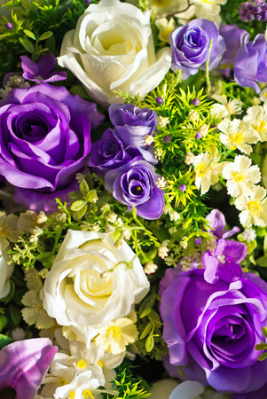 Artificial flowers in soft lightの写真素材