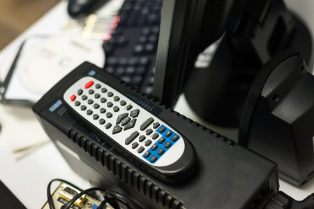 An Remote TV in data center room .の写真素材