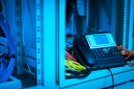 IP phone in network room .の写真素材