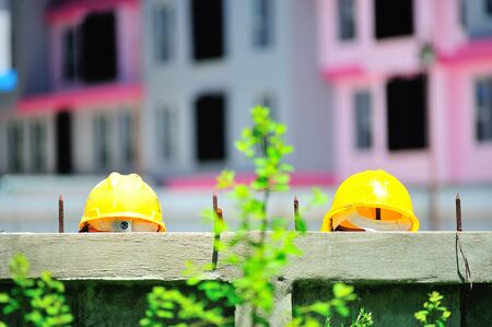 An safety helmet in construction place .の写真素材