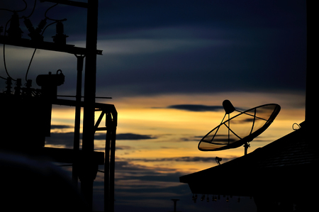An Radar in blue sky sunset .の写真素材