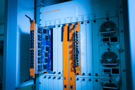 Core switch technology in network room place .の写真素材