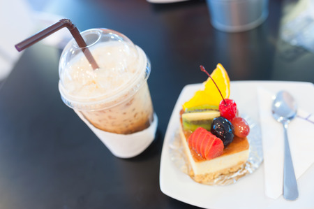An fruit cake  in soft light .の写真素材