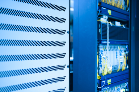 fiber optic with servers in a technology data center .の写真素材