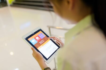 An People paly smartphone in real life .の写真素材