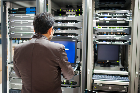 People fix server network in data room .の写真素材